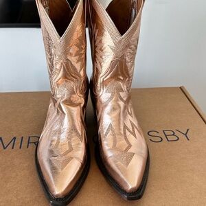 Metallic Rose Gold Miron Crosby Cowboy Boots